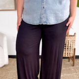 Smocked Waistband Wide Leg Pants-Curvy (4 Colors)