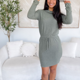 Willow Cowl Neck Olive Mini Dress