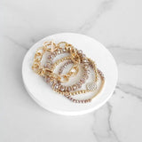 Beaded Bracelets Set of 4 Blush Pink Glass Beads