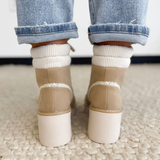 Neutral Lace Up MIA Bootie