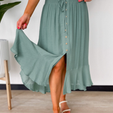 Arabella High-Low Ruffle Midi Skirt