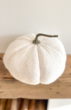 Fuzzy Knit Pumpkin White