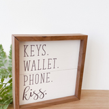 Keys Wallet Phone Kiss Sign
