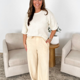 Yellow Drawstring Wide Leg Pants