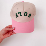 Pink/Green GOLF Hat