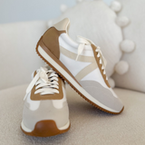 Taupe/Cream Lace Up MIA Sneakers