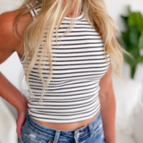 Evelyn Striped Racer Back Tank Top