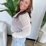 Lightweight Open Knit Long Sleeve Top (2 Colors)