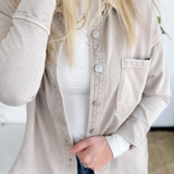 Oversized Soft Denim Button Up Jacket (2 Colors)