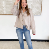 Soft Knit Oatmeal Button Cardigan