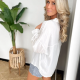 White Soft Linen Button Down Shirt