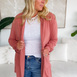 Joyce Open Front Mauve Cardigan