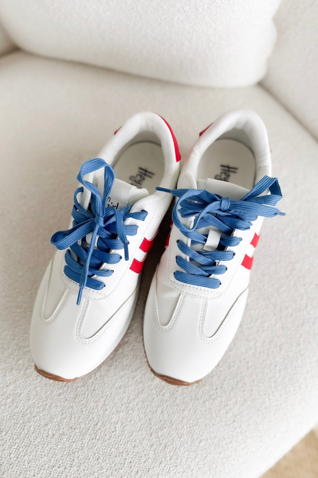 Red/White/Blue Lace Up Sneakers