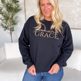 Amazing Grace Black Crewneck Graphic Sweatshirt