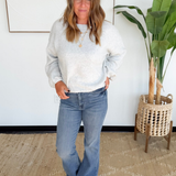 Grey Soft Knit Elastic Waistband Sweater