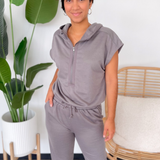 Reese Grey Short Sleeve Jumpsuit