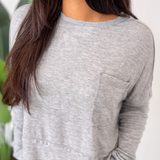 Brittany Lightweight Grey Long Sleeve Top