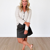 Ash Olive Vegan Leather Skirt
