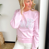 Pink Floral WWJD Crewneck