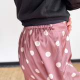 Polka Dot Satin Mini Skort