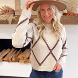 Diamond Pattern Knit Sweater