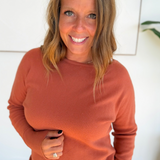 Dark Copper Waffle Knit Sweater