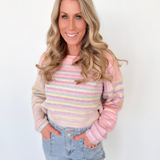 Rainbow Striped Knit Sweater