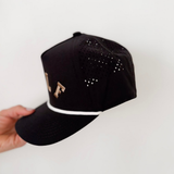Black/Beige Embroidered Golf Hat