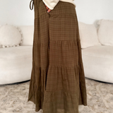 Olive Tiered Maxi Skirt