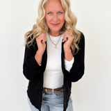 Black Super Soft Button Up Top