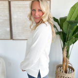 Off White Textured Pullover