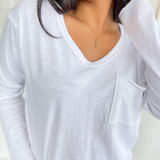 Kara White Long Sleeve Top