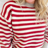 Classic Striped Knit Sweater with Contrast Trim (2 colors)