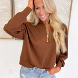 Half Zip V-Neck Pullover (4 Colors)