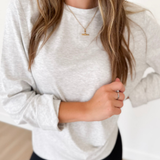 Light Grey Long Sleeve Top