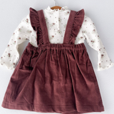 Girls Plum Ruffle Dress & Long Sleeve Top