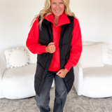 Black Long Puffer Vest