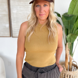 Mustard Knit Wide Strap Tank Top