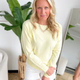 Yellow Knit Wide Crewneck Sweater