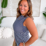 Bailey Navy Striped Tank Top