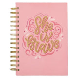 She Is Brave Pink Journal