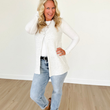 Light Grey Textured V-Neck Sleeves Tunic Top