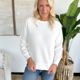 Off White Textured Pullover