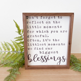 The Littlest Moments White Sign