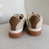 Oatmeal Contrast Lace Up Sneakers