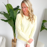 Yellow Knit Wide Crewneck Sweater