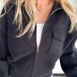 Front Zip Sweater Bomber Jacket (2 colors)