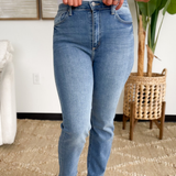 Straight Leg Light Wash Just Black Denim Jeans