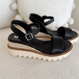 Black Raffia MIA Wedge