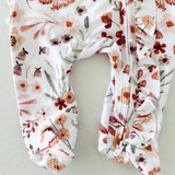 Wren Floral Ruffle Footie